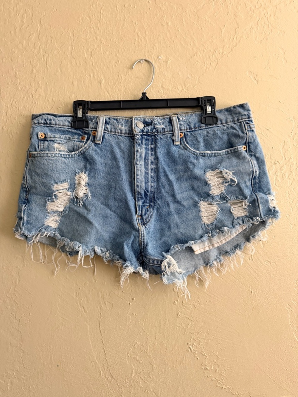 Levi's Light Blue Distressed Denim Cutoff Shorts
